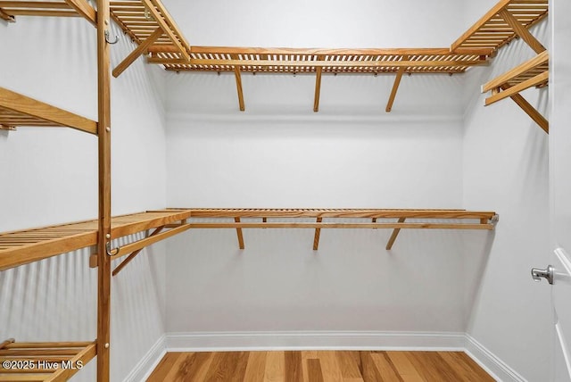 spacious closet with light wood-style floors