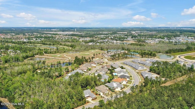 bird's eye view with a residential view and a water view