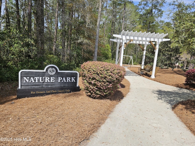 view of community with a pergola