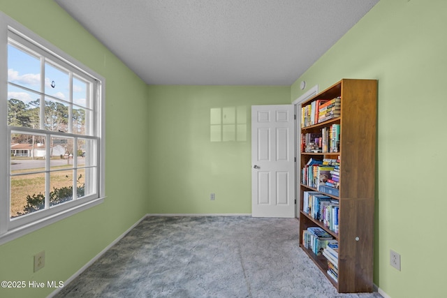 interior space featuring a wealth of natural light, carpet flooring, and baseboards