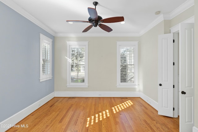 1037 Anchors Bend Way, Wilmington, NC 28411 - empty room with crown molding, baseboards, and a ceiling fan