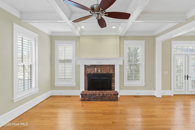 1037 Anchors Bend Way, Wilmington, NC 28411 - unfurnished living room with a healthy amount of sunlight and coffered ceiling