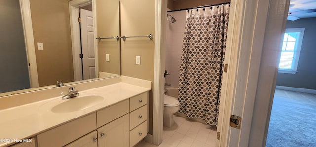 2429 Falls River Ave, Raleigh, NC 27614 - full bathroom with vanity and shower / bathtub combination with curtain