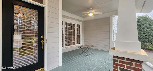 2429 Falls River Ave, Raleigh, NC 27614 - view of exterior entry with covered porch and ceiling fan
