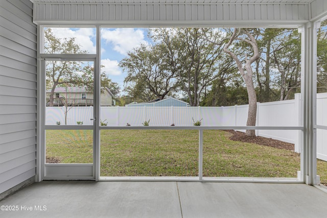 view of unfurnished sunroom