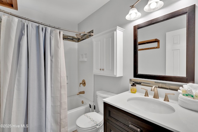222 NE 36th St, Oak Island, NC 28465 - bathroom with shower / bath combination with curtain, toilet, and vanity