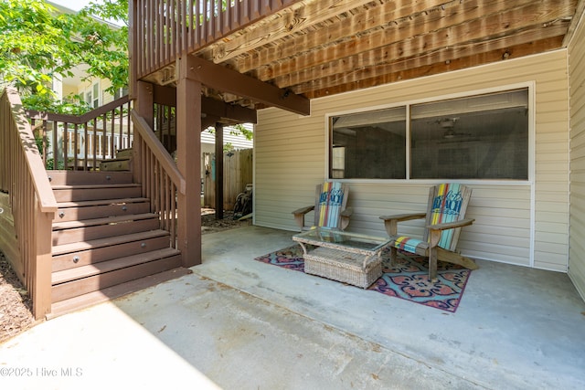 222 NE 36th St, Oak Island, NC 28465 - view of patio with stairway
