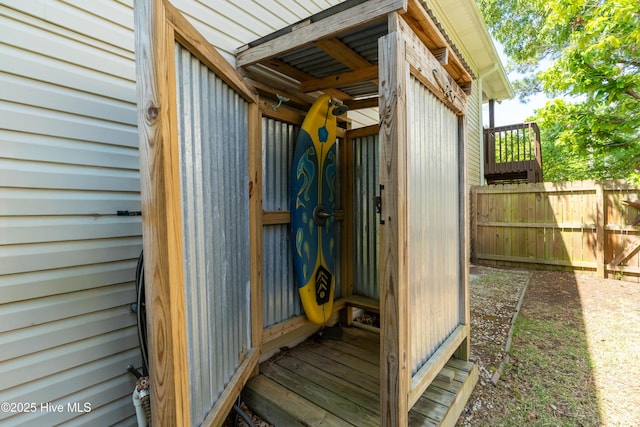 222 NE 36th St, Oak Island, NC 28465 - view of outbuilding featuring fence
