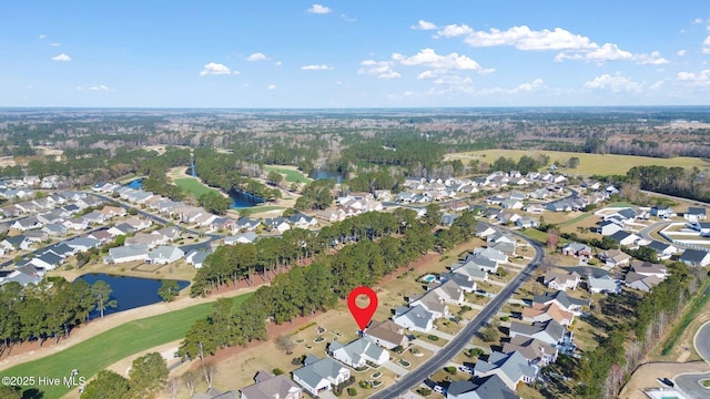 659 Meadowbrook Ln NW, Calabash, NC 28467 - aerial view of property and surrounding area featuring a nearby body of water, nearby suburban area, and a golf course