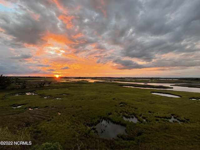 107 S Boca Bay Ln, Surf City, NC 28445 - aerial view at dusk of a water view and a rural view