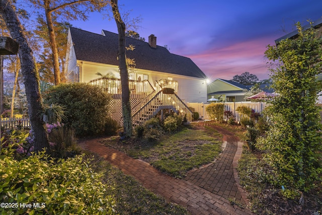 3001 E Yacht Dr, Oak Island, NC 28465 - exterior space featuring fence and stairway