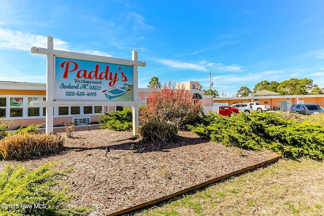 view of community sign