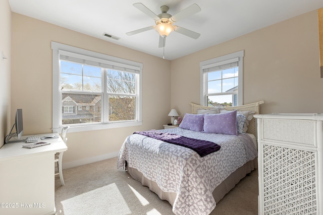 1025 Anchors Bend Way, Wilmington, NC 28411 - bedroom featuring light colored carpet, baseboards, and ceiling fan