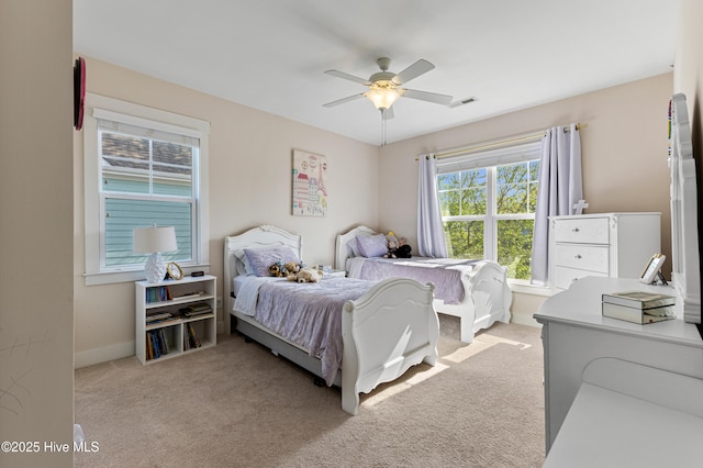 1025 Anchors Bend Way, Wilmington, NC 28411 - bedroom featuring light carpet, a ceiling fan, and baseboards