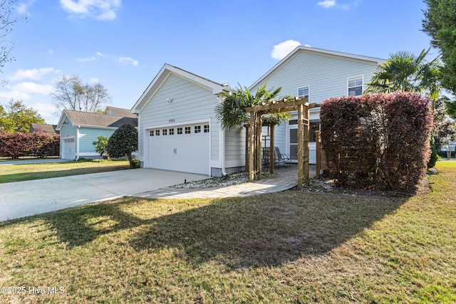 1025 Anchors Bend Way, Wilmington, NC 28411 - view of home's exterior with concrete driveway, a lawn, and an attached garage