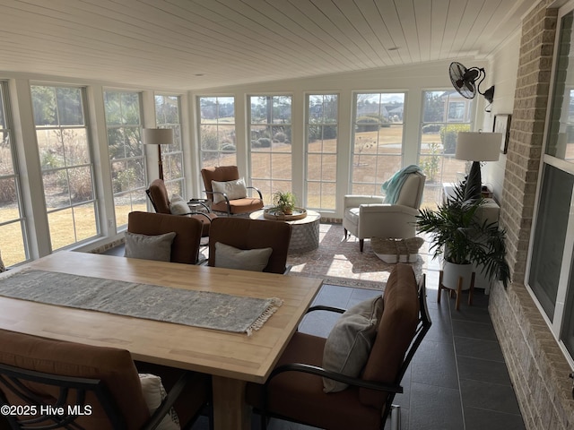 1325 Grandiflora Dr, Leland, NC 28451 - sunroom / solarium with tile patterned flooring and wooden ceiling