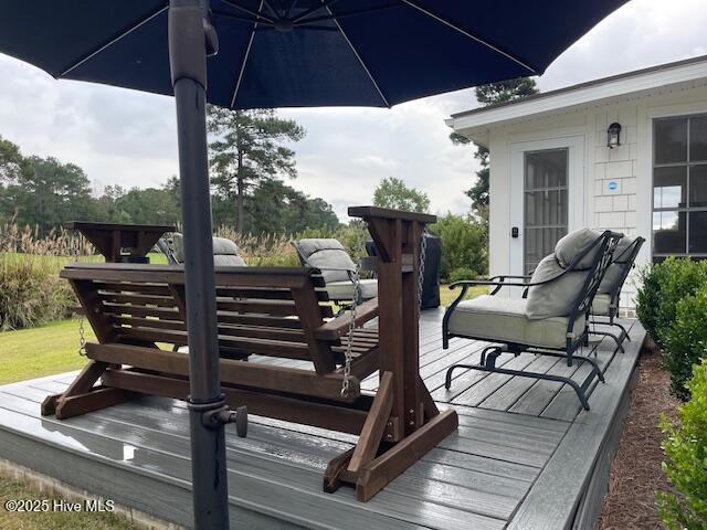 1325 Grandiflora Dr, Leland, NC 28451 - view of wooden deck