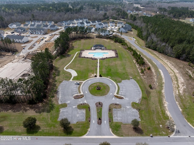 bird's eye view with a forest view