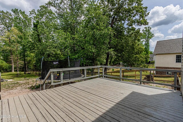 deck featuring a trampoline