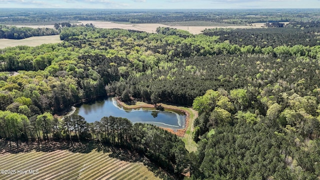 5635 Mckendree Church Rd, Tarboro, NC 27886 - bird's eye view with a wooded view and a water view