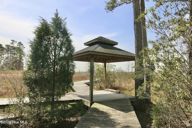 exterior space featuring a gazebo