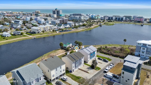 304 Columbia Ave Unit B, Carolina Beach, NC 28428 - aerial view with a water view and a view of city