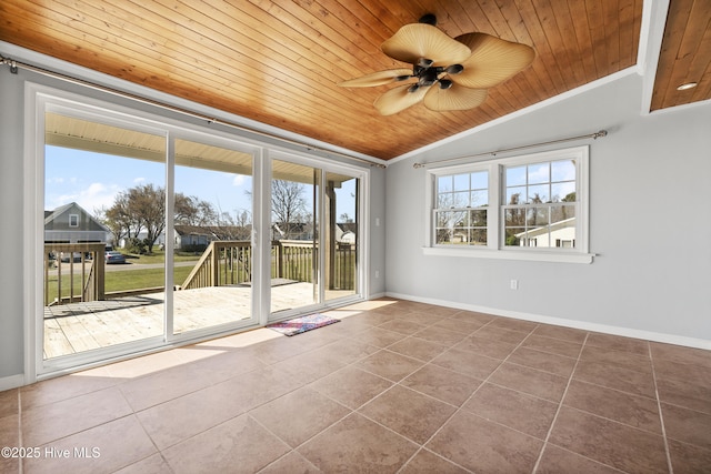 unfurnished sunroom featuring a wealth of natural light