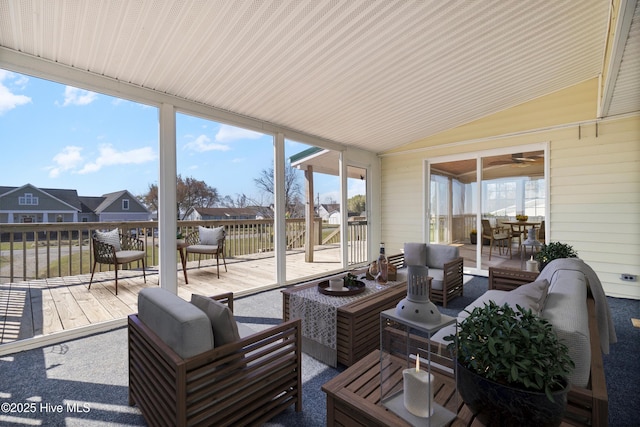 view of patio / terrace with an outdoor hangout area and a deck