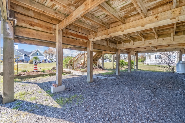 view of yard featuring stairs