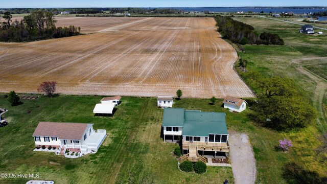 drone / aerial view with a rural view