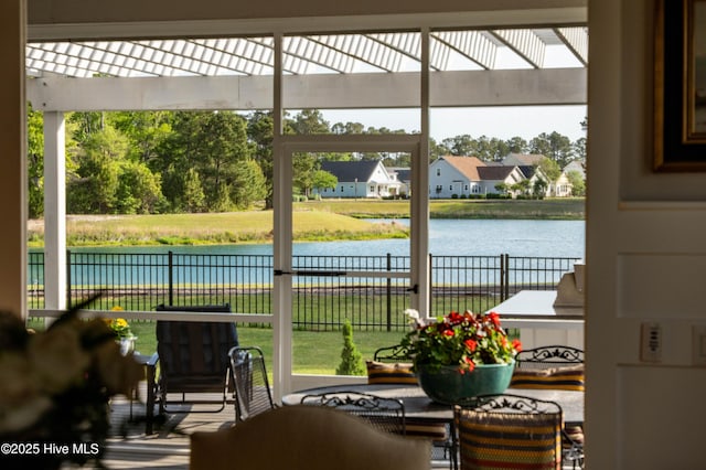 266 Twining Rose Ln, Holly Ridge, NC 28445 - exterior space featuring a water view and a wealth of natural light