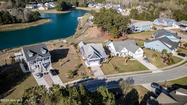 266 Twining Rose Ln, Holly Ridge, NC 28445 - drone / aerial view with a water view and a residential view