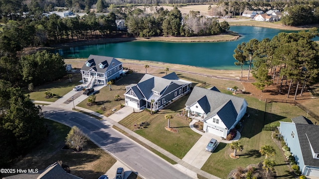 266 Twining Rose Ln, Holly Ridge, NC 28445 - aerial view with a water view