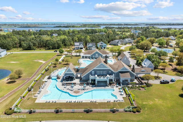 266 Twining Rose Ln, Holly Ridge, NC 28445 - aerial view featuring a water view