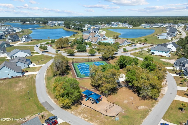 266 Twining Rose Ln, Holly Ridge, NC 28445 - bird's eye view with a water view and a residential view