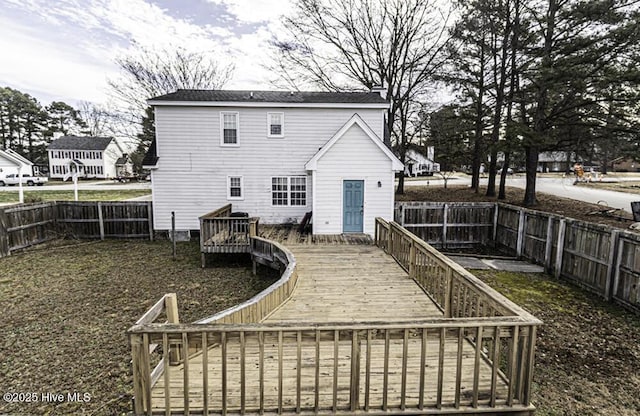 200 Emerson Dr, Rocky Mount, NC 27803 - back of house with a fenced backyard and a deck