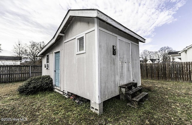 200 Emerson Dr, Rocky Mount, NC 27803 - view of outbuilding with a fenced backyard and an outbuilding