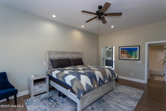 86 Sakonnet Trl, Pinehurst, NC 28374 - bedroom featuring recessed lighting, wood finished floors, baseboards, and a ceiling fan
