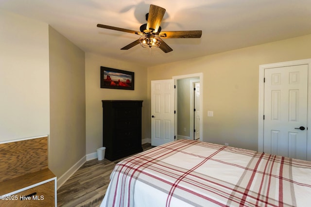 86 Sakonnet Trl, Pinehurst, NC 28374 - bedroom featuring wood finished floors, baseboards, and ceiling fan