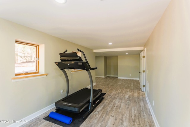 86 Sakonnet Trl, Pinehurst, NC 28374 - exercise area featuring wood finished floors, baseboards, and recessed lighting