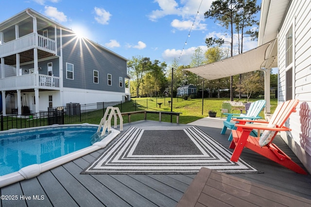 442 Crows Nest Ln, Sneads Ferry, NC 28460 - view of pool featuring a deck and an outdoor structure