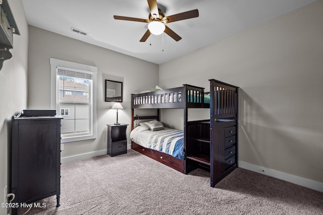 442 Crows Nest Ln, Sneads Ferry, NC 28460 - bedroom with carpet floors, baseboards, and a ceiling fan