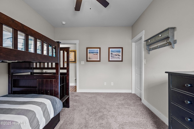 442 Crows Nest Ln, Sneads Ferry, NC 28460 - bedroom with carpet floors, baseboards, and a ceiling fan