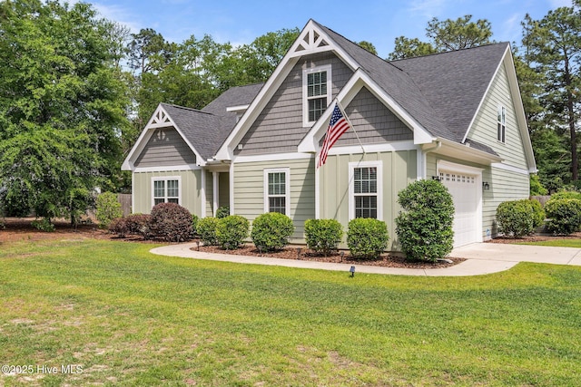 320 Thorne Rd, Pinehurst, NC 28374 - craftsman house with board and batten siding, concrete driveway, and a front lawn