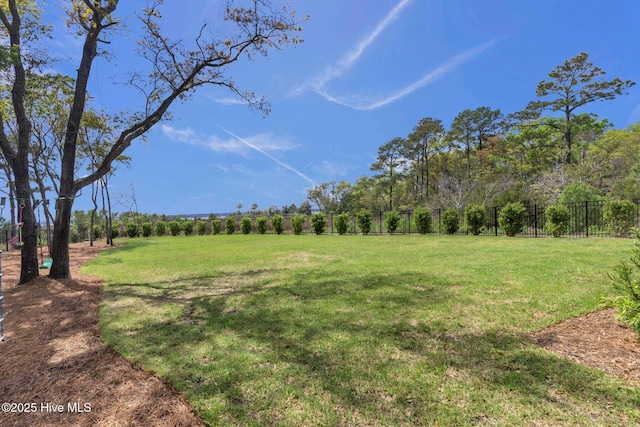 view of yard with fence