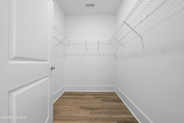 7801 Harrier Cir, Leland, NC 28451 - walk in closet with visible vents and dark wood-style flooring