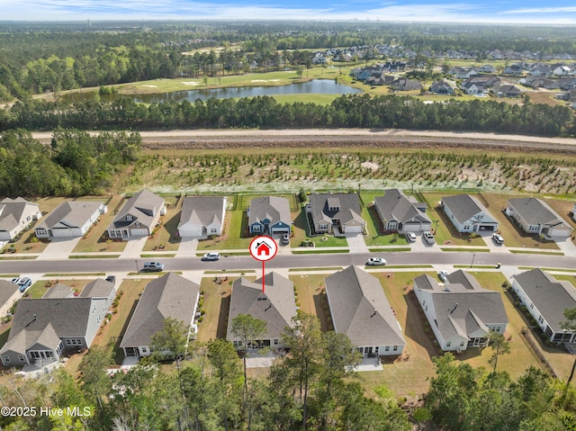 7801 Harrier Cir, Leland, NC 28451 - aerial view with a residential view and a water view