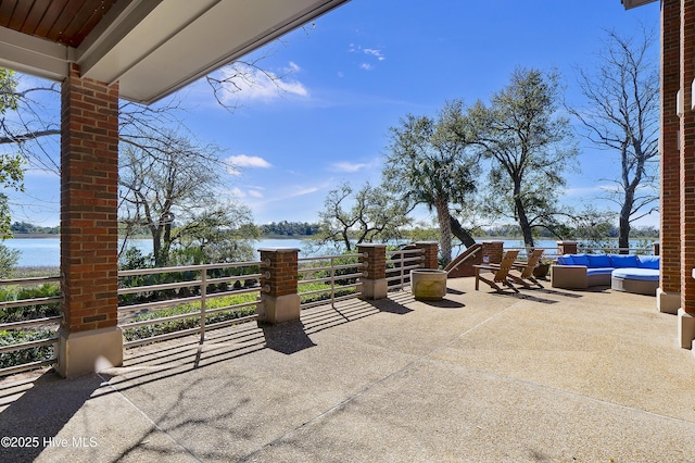 1409 Landfall Dr, Wilmington, NC 28405 - view of patio / terrace featuring a water view and an outdoor hangout area