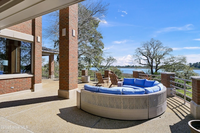 1409 Landfall Dr, Wilmington, NC 28405 - view of patio / terrace featuring a water view and outdoor lounge area