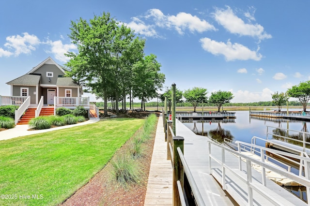 1462 Pinecroft Ln SE, Bolivia, NC 28422 - dock with a yard and a deck with water view